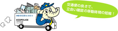 交通の便の良さで,立会い確認の移動時間の短縮!